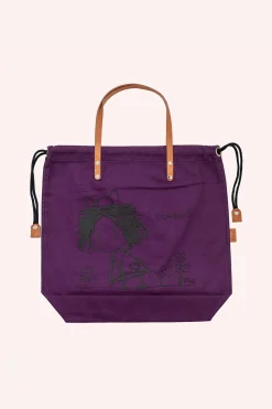 Ali Rapp for Anna Sui "Ooh Boy!!!" Large Tote Bag with Leather Handle