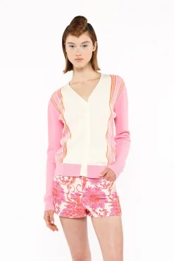 Amalfi Knit Cardigan-Pink Multi