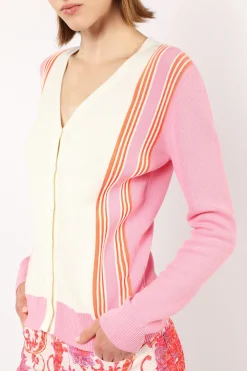 Amalfi Knit Cardigan-Pink Multi