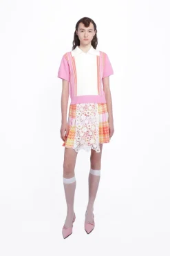 Amalfi Polo Knit Short Sleeve Top-Pink