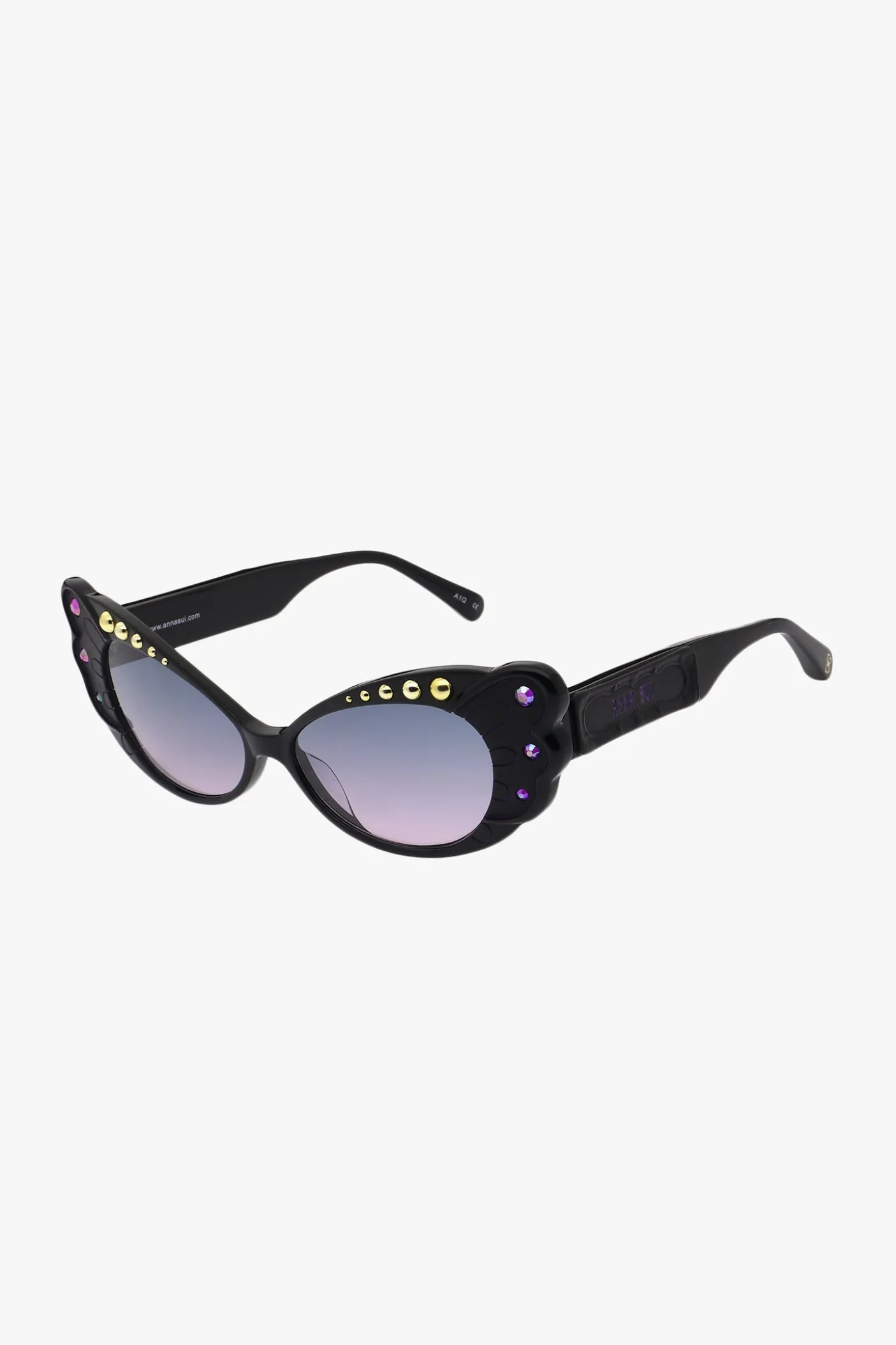 Anna Sui Pearl Wing Sunglasses- Black