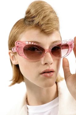 Anna Sui Pearl Wing Sunglasses- Pink