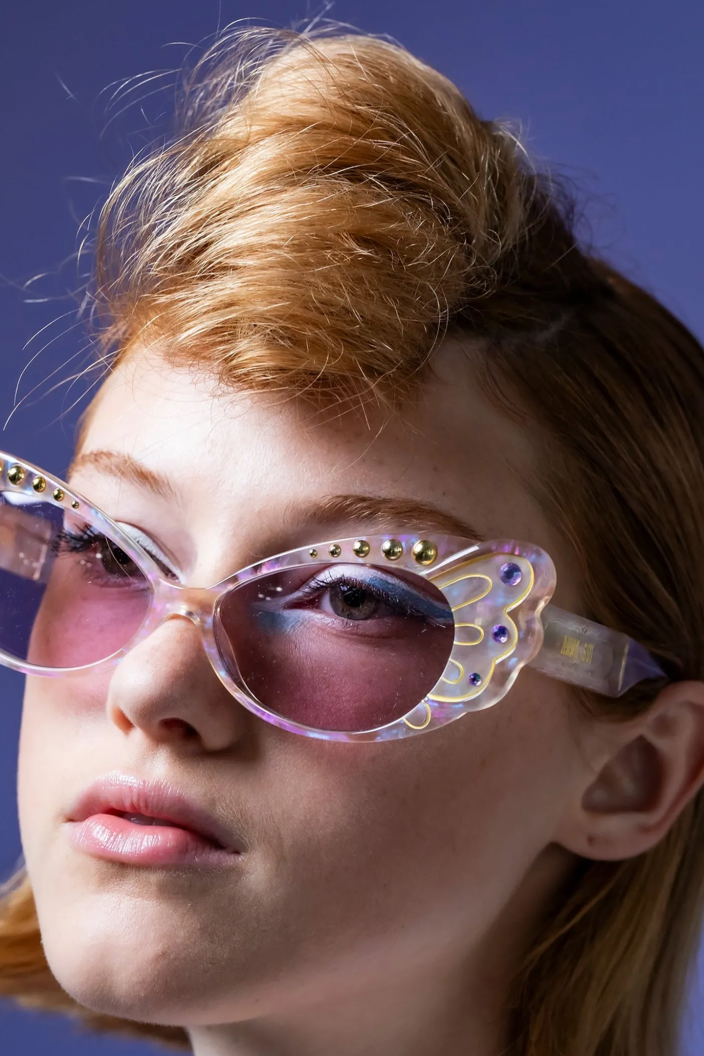 Anna Sui Pearl Wing Sunglasses- Yellow