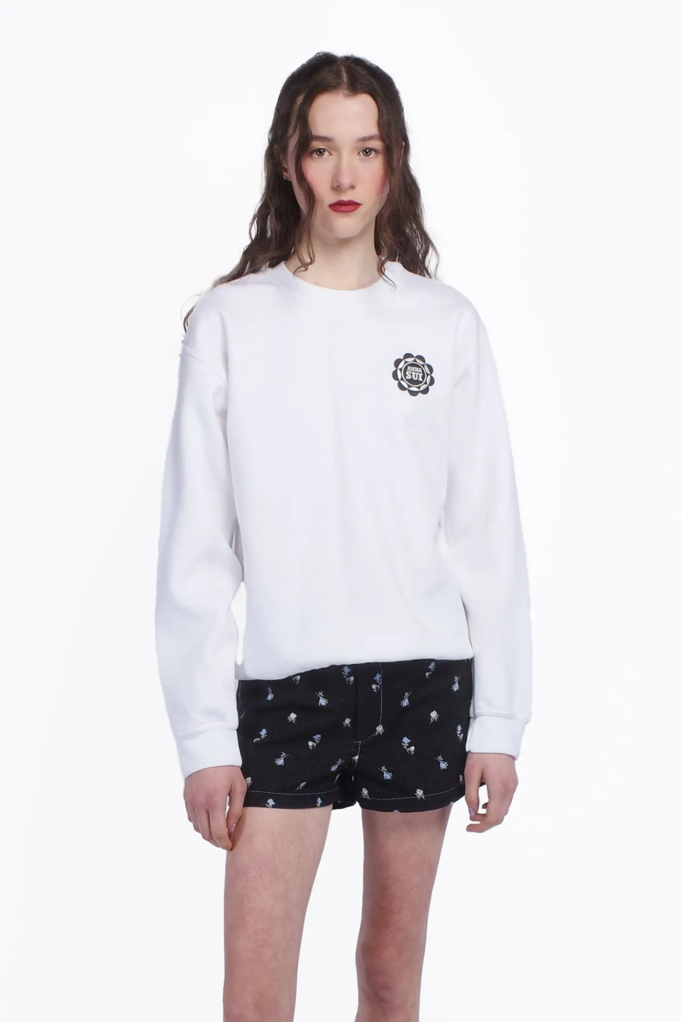 Anna Sui Wings Crew Neck Sweatshirt-White