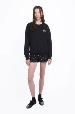 Anna Sui Wings Crew Neck Sweatshirt-Black