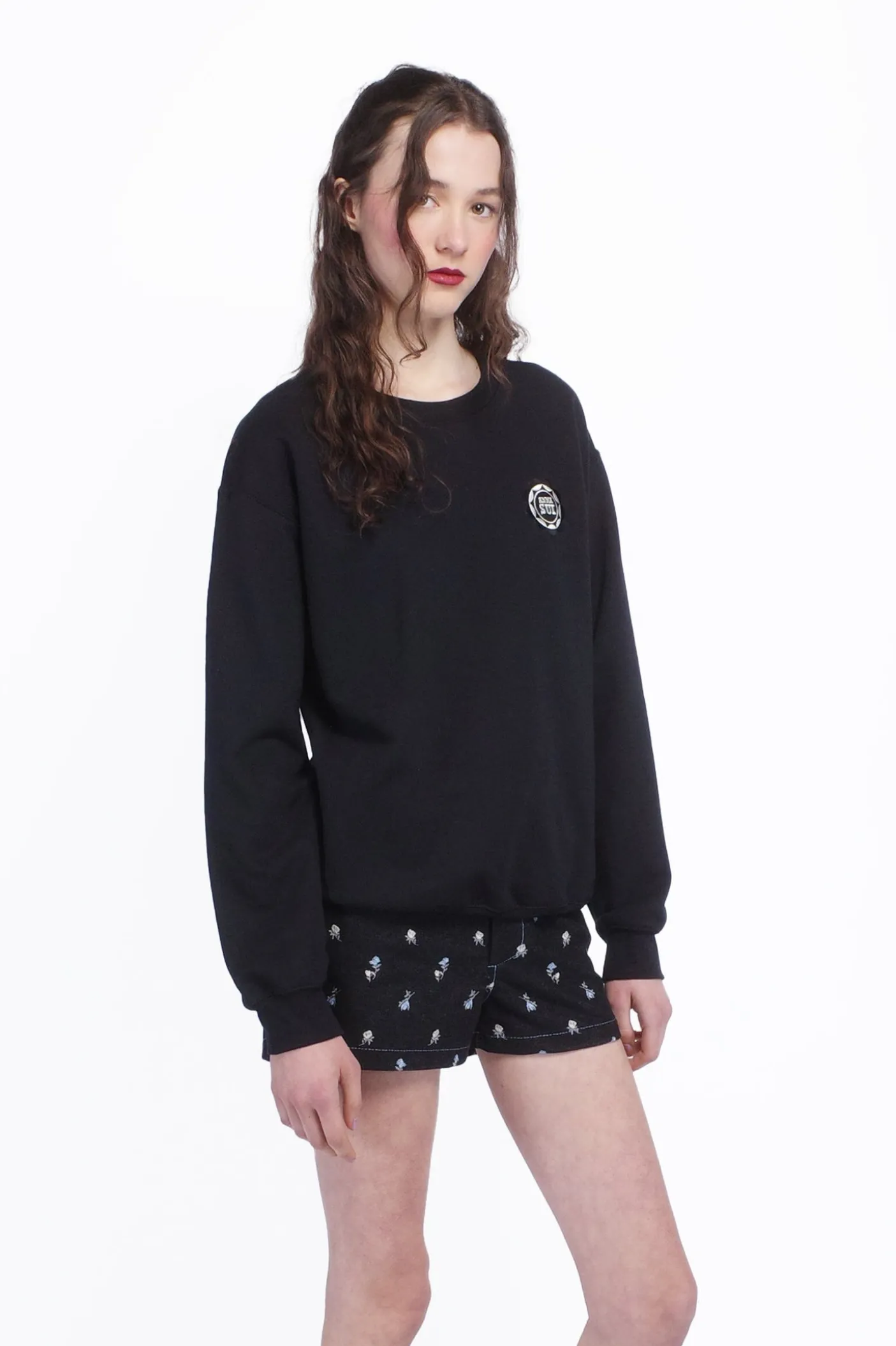 Anna Sui Wings Crew Neck Sweatshirt-Black