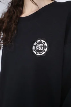 Anna Sui Wings Crew Neck Sweatshirt-Black