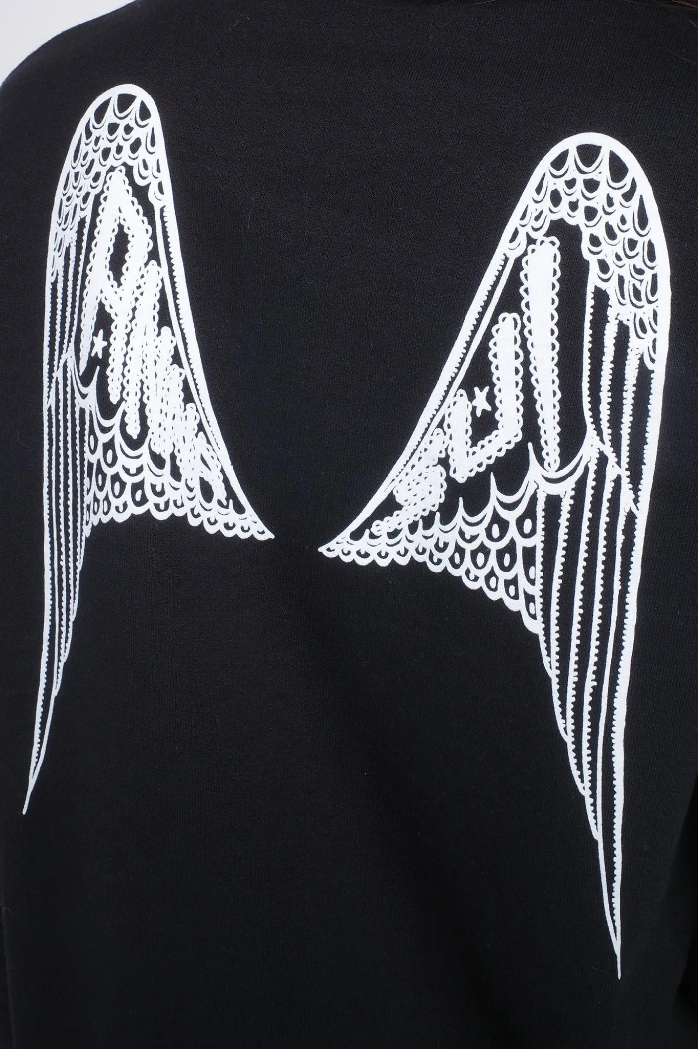 Anna Sui Wings Crew Neck Sweatshirt-Black
