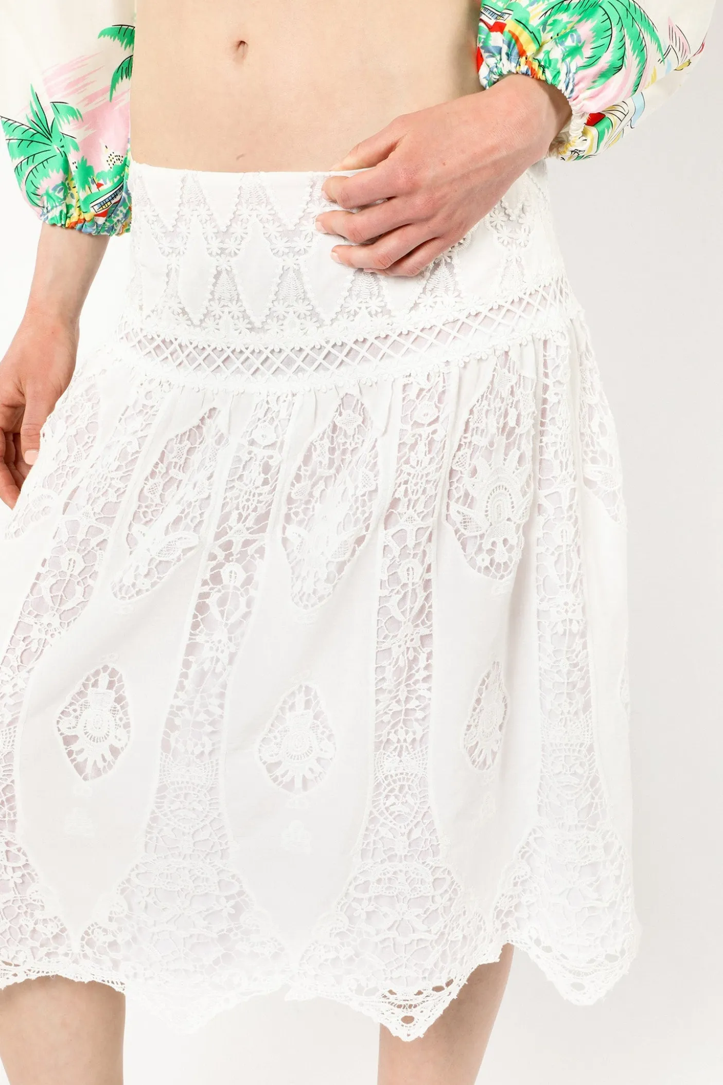 Applique Lace Combo Skirt