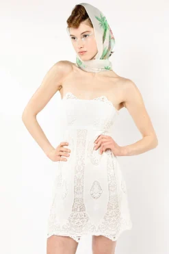 Applique Lace Combo Strapless Dress