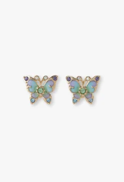 Aqua & Lavender Butterfly Earrings