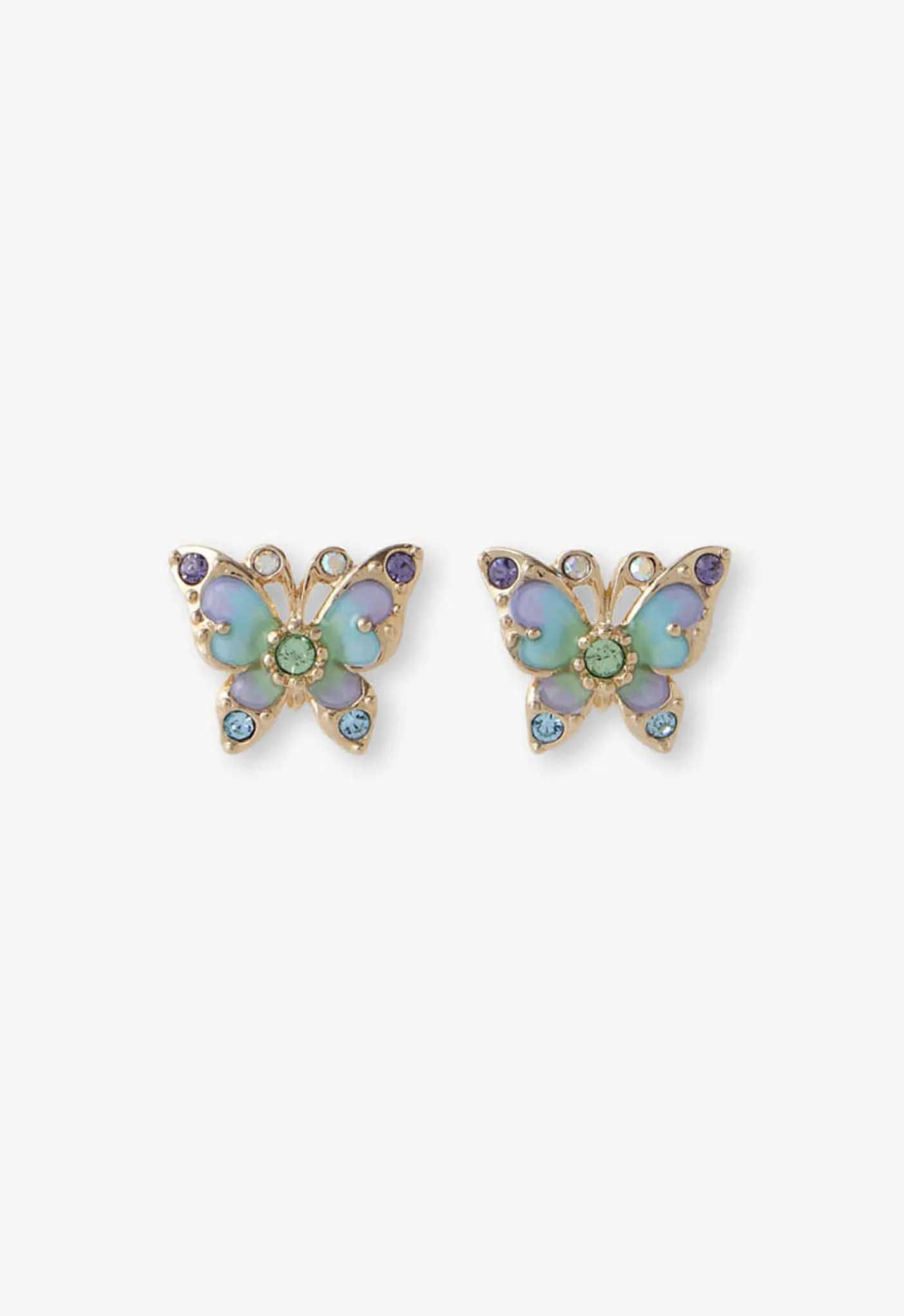 Aqua & Lavender Butterfly Earrings