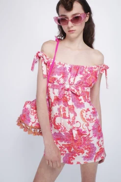 Arabesque Linen Tie Mini Dress