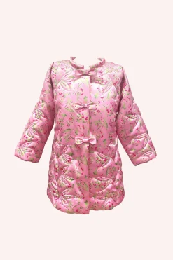 Arcadia Blossom Quilted Satin Boudoir Coat