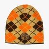 Argyle Beanie with Patch Marmalade