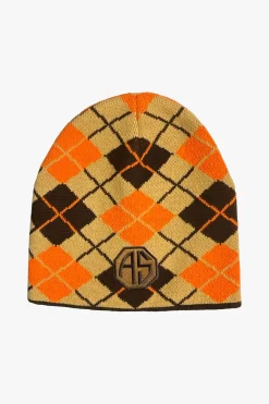Argyle Beanie with Patch Marmalade