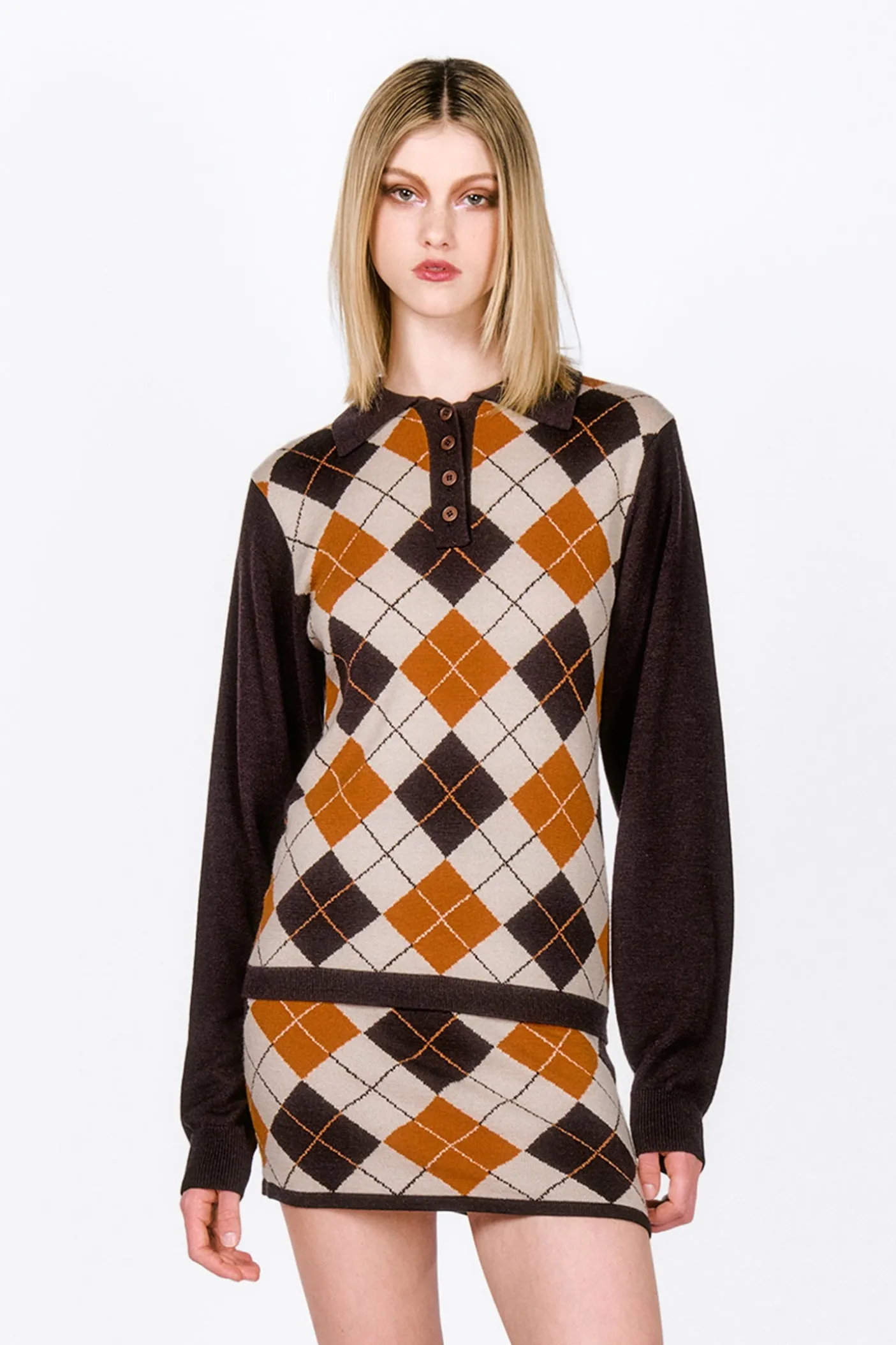 Argyle Knitwear Polo