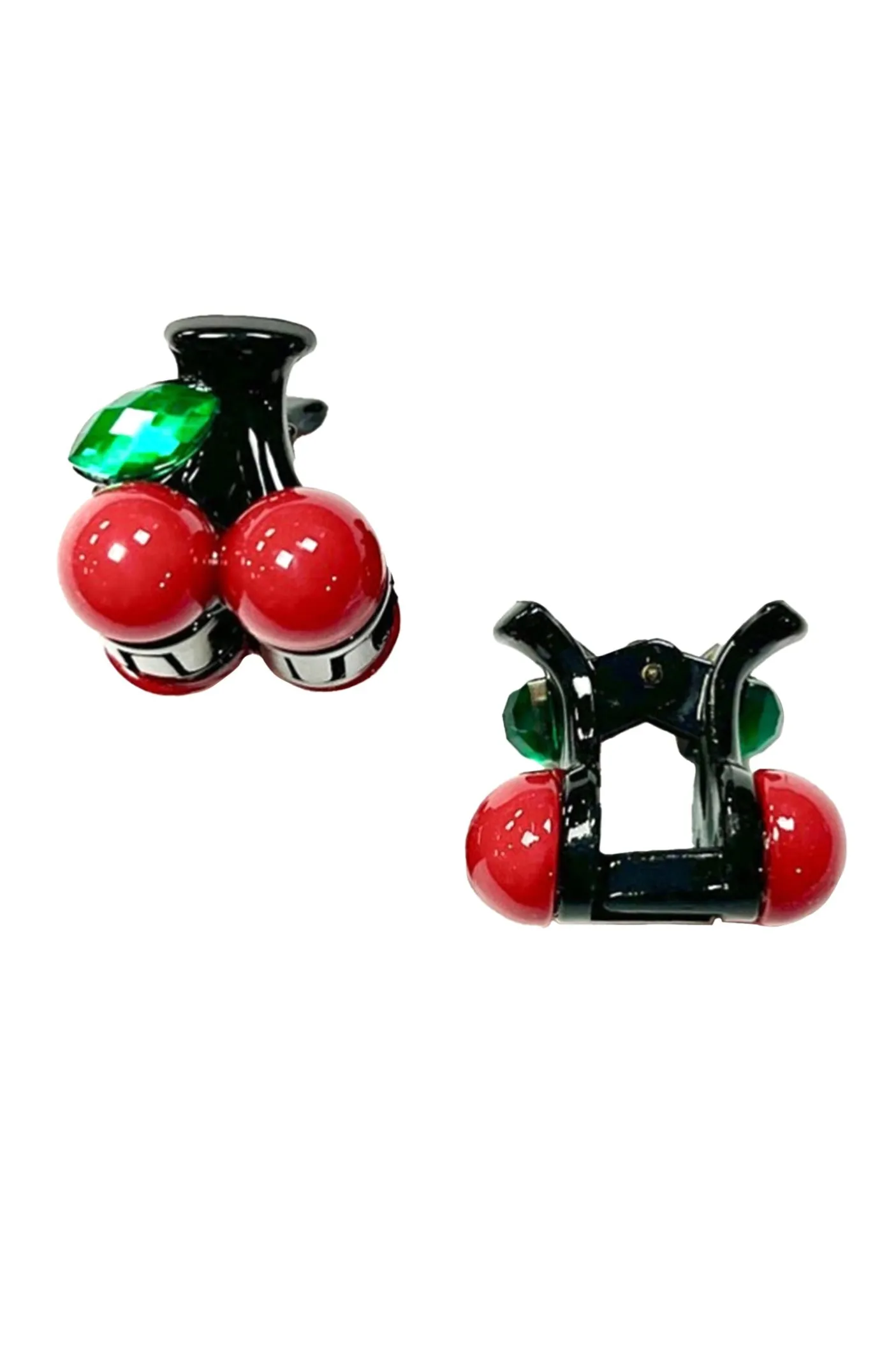 Baby Cherry Jaw Clip Pair Red Black