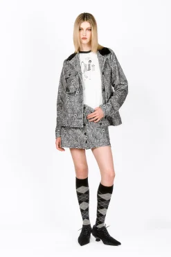 Beardsley Paisley Corduroy Velvet Collar Barn Jacket