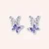 Bejeweled Butterfly Stud Earrings - Violet