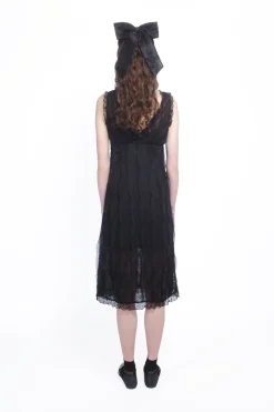 Black Combo Sleeveless Lace Dress