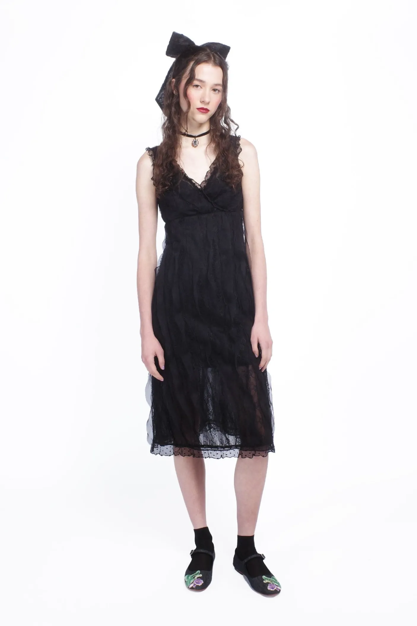 Black Combo Sleeveless Lace Dress