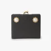 Black Retro Button Small Wallet