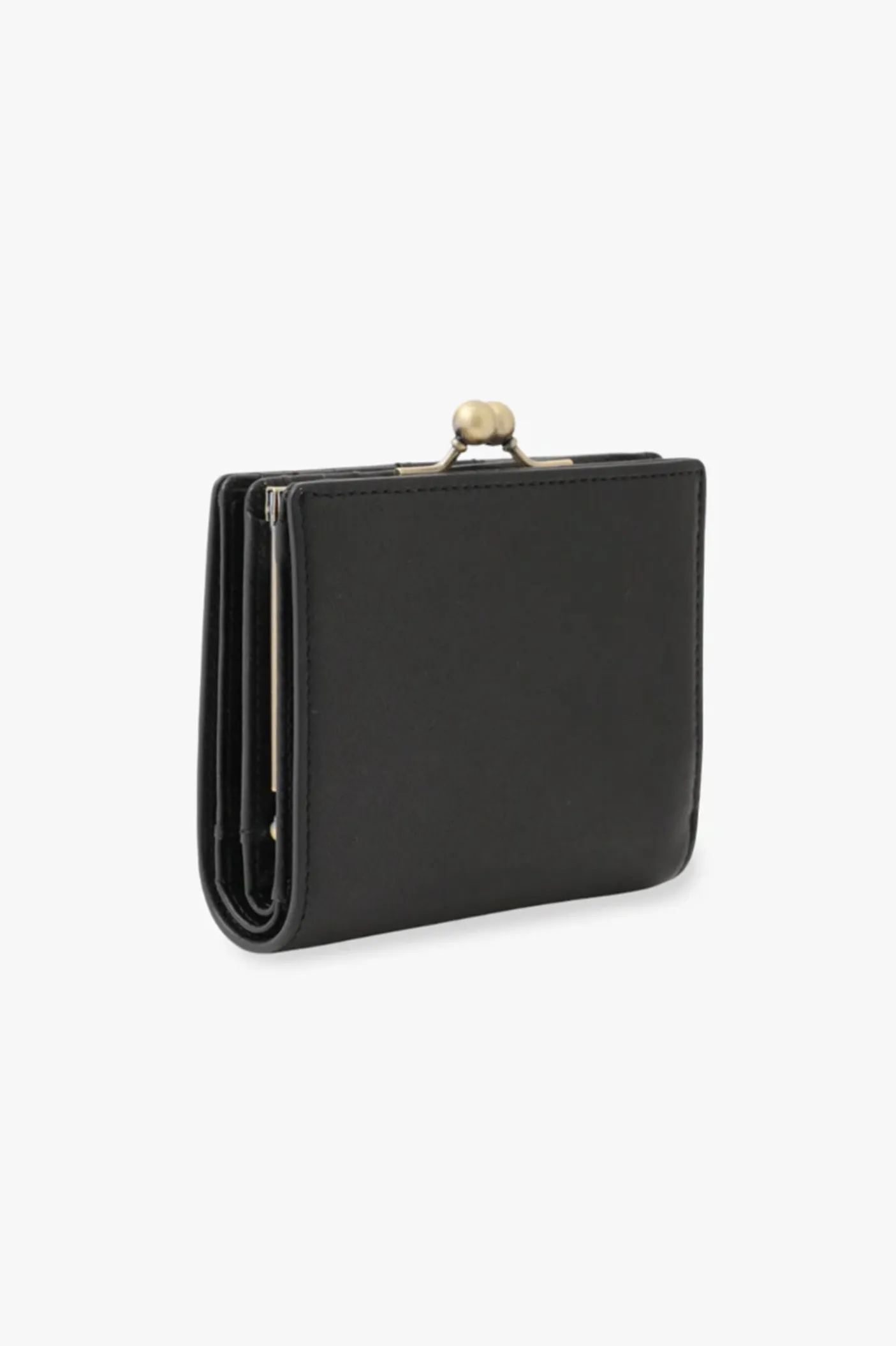 Black Retro Button Small Wallet