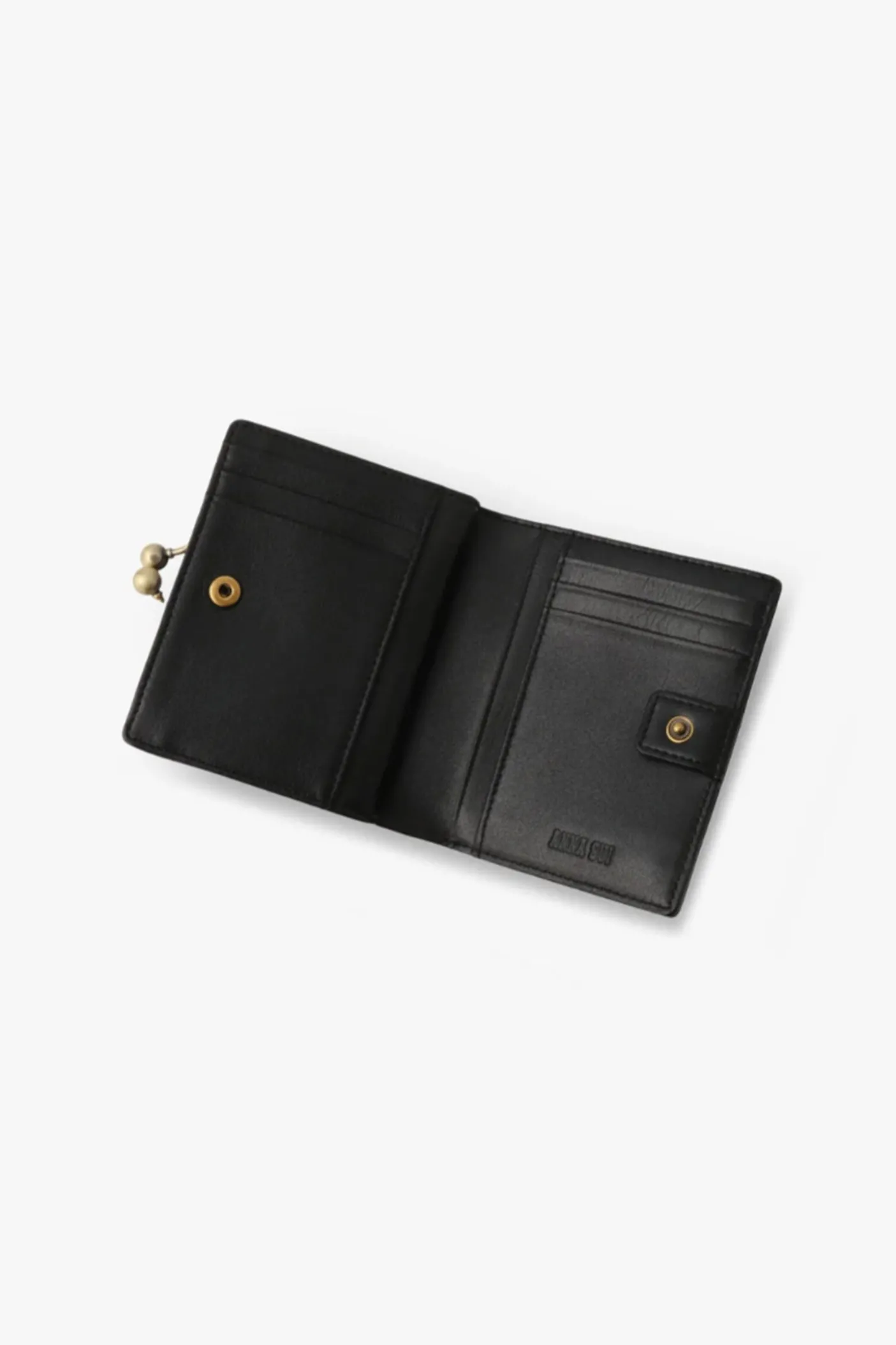 Black Retro Button Small Wallet