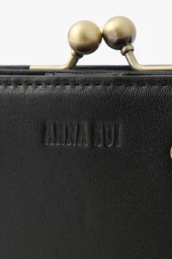 Black Retro Button Small Wallet