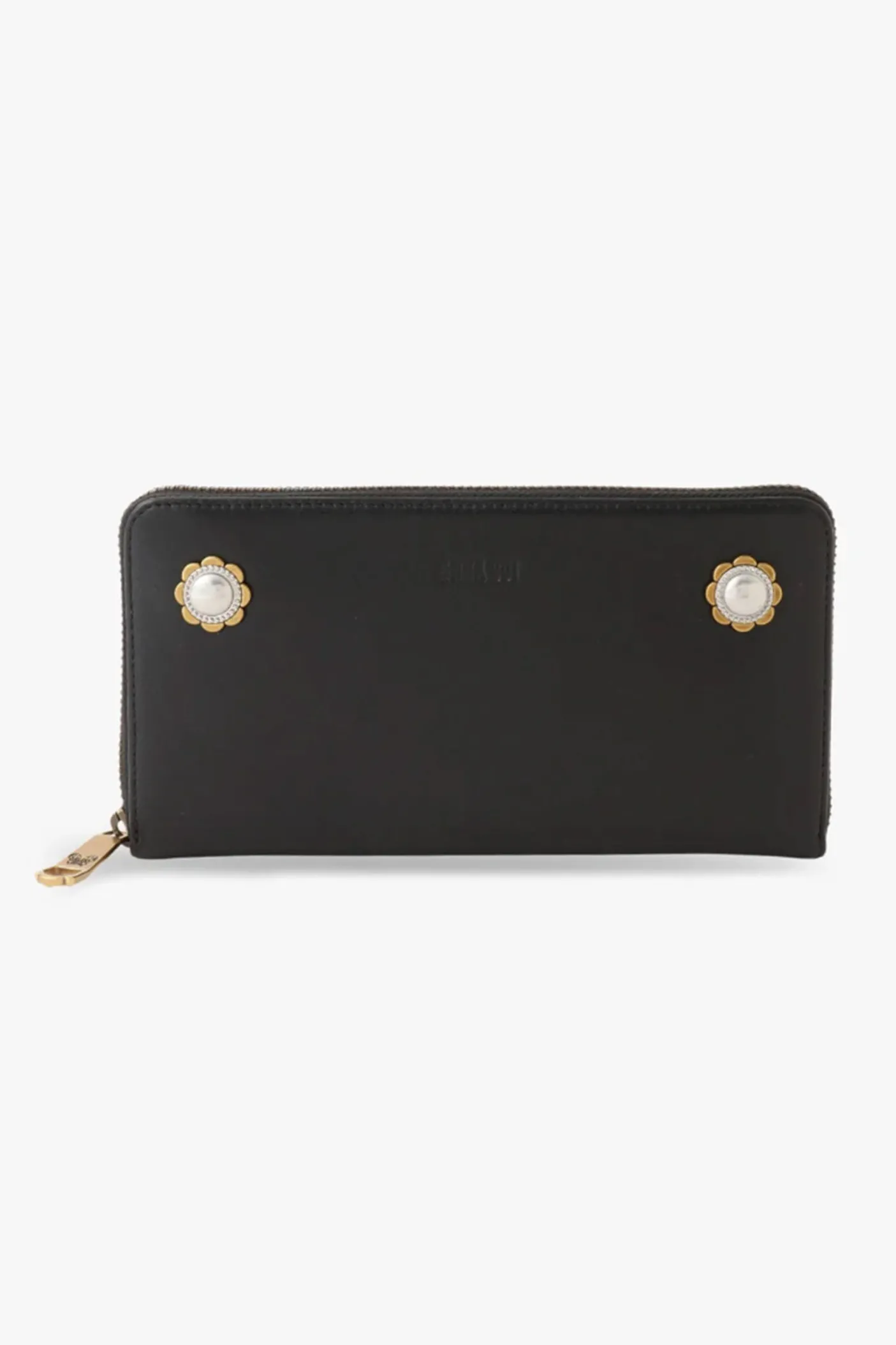 Black Retro Button Wallet