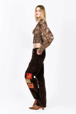 Bloomsbury Buds Lurex Knit Smocked Top