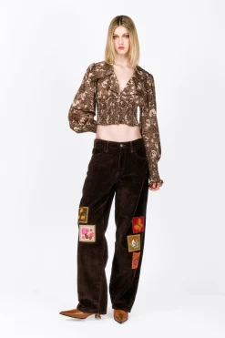 Bloomsbury Buds Lurex Knit Smocked Top