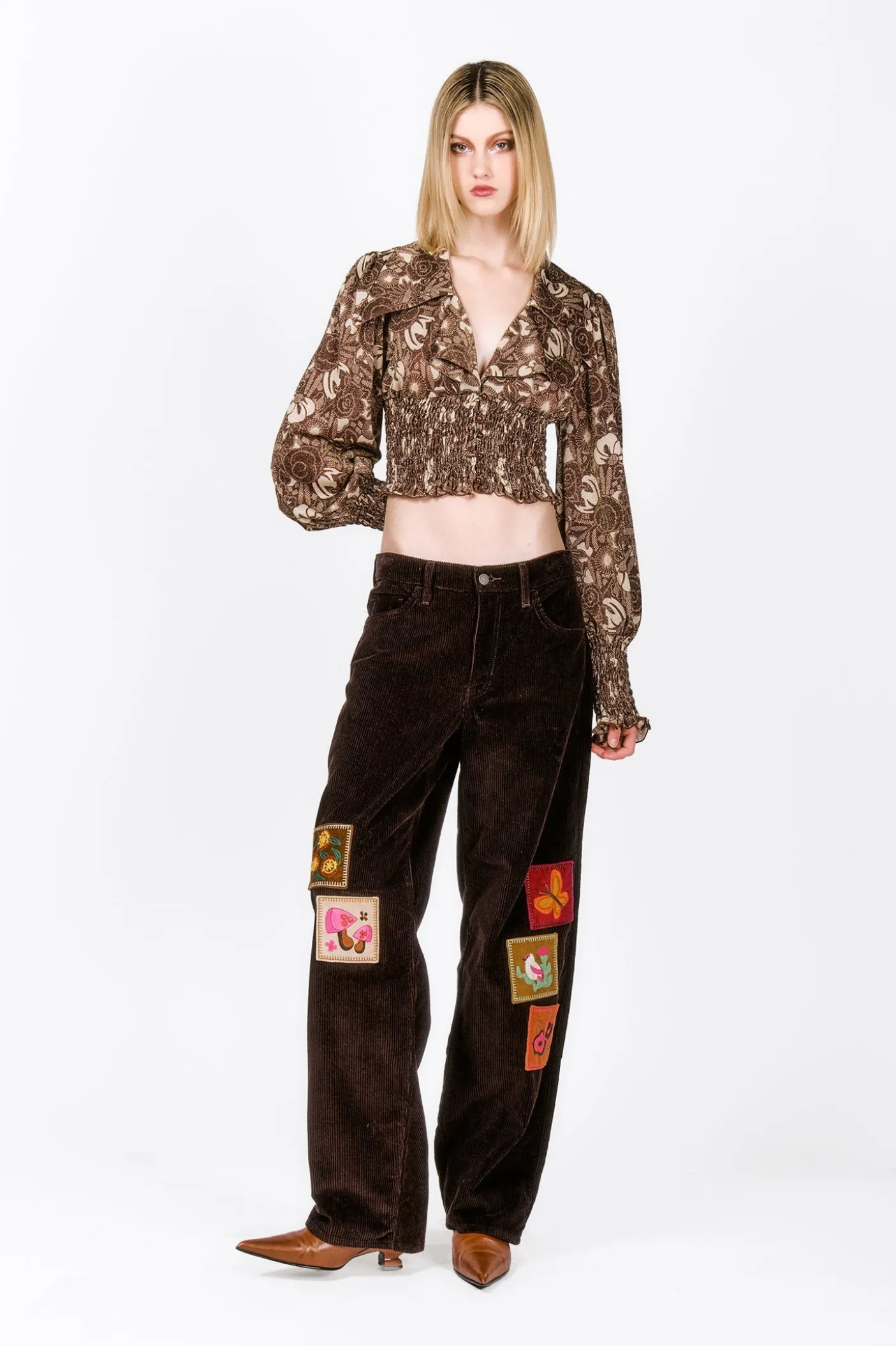 Bloomsbury Buds Lurex Knit Smocked Top