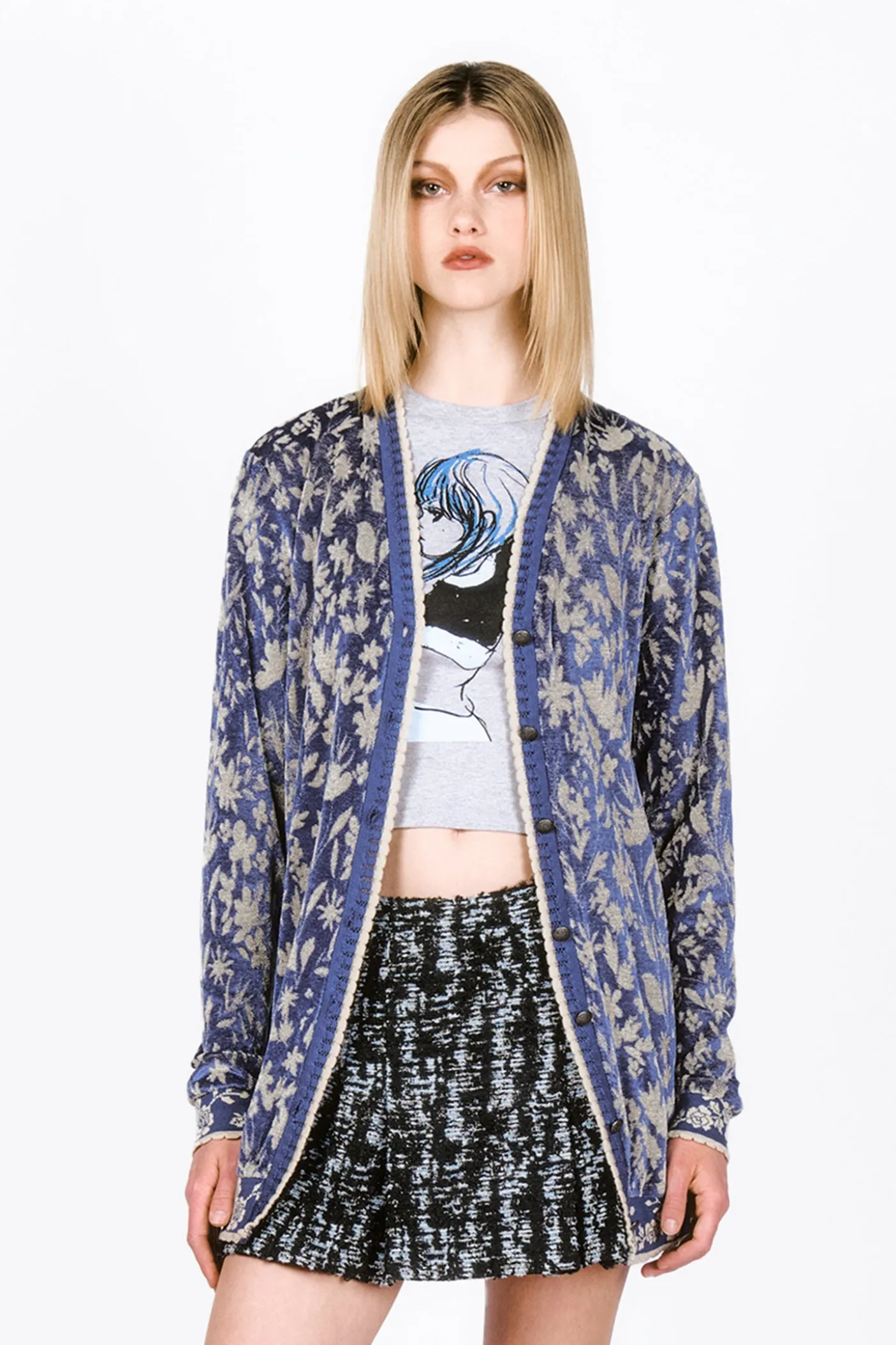 Bluebell Velour Cardigan