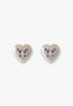 Butterfly Heart Stud Earrings