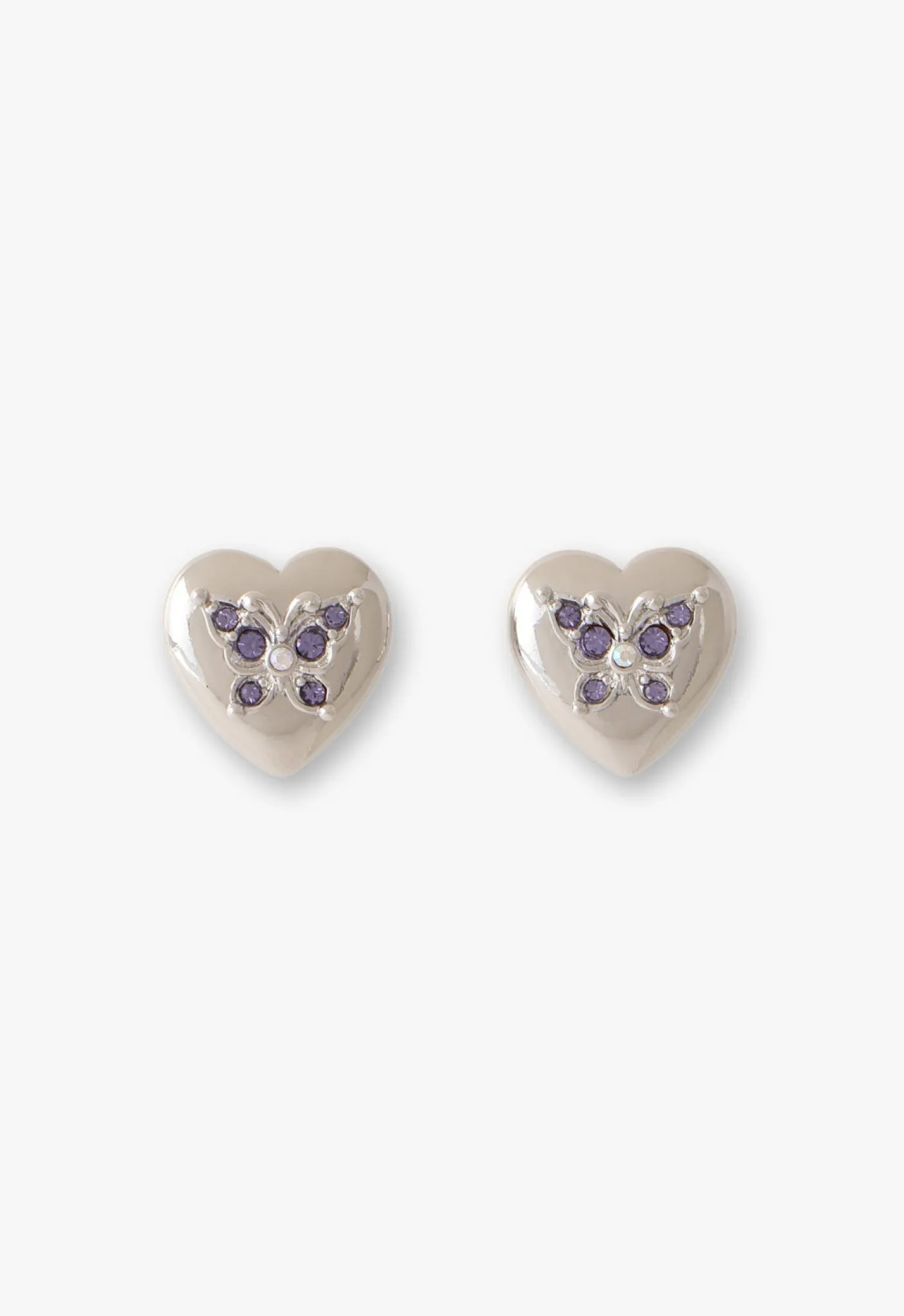 Butterfly Heart Stud Earrings