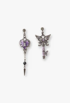 Butterfly Lock and Key Earrings