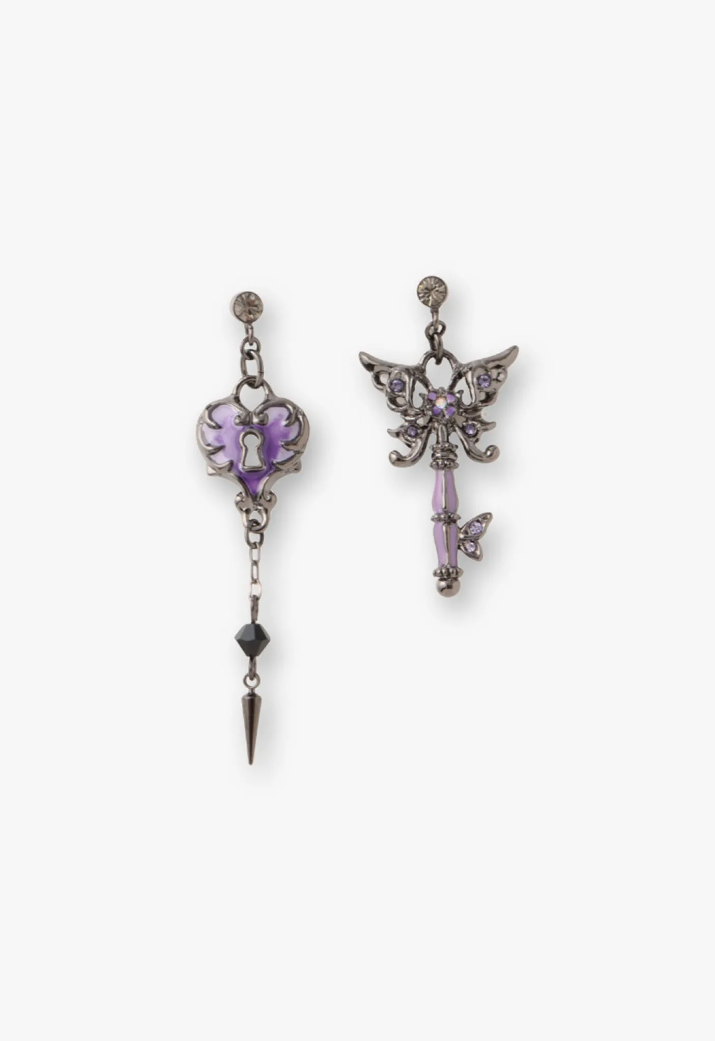 Butterfly Lock and Key Earrings