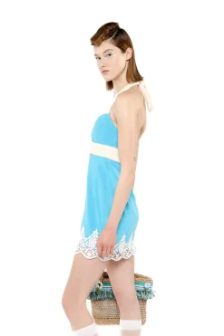 Cabana Terry Halter Lace Dress