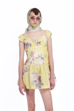 Cabbage Rose Taffeta Sweetheart Dress