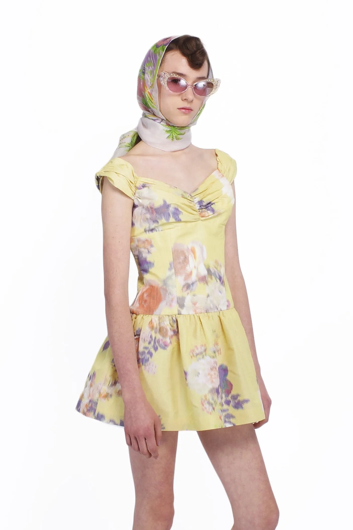 Cabbage Rose Taffeta Sweetheart Dress