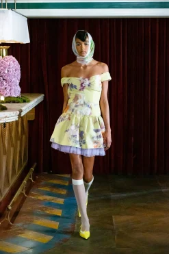 Cabbage Rose Taffeta Sweetheart Dress