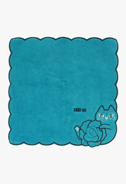 Cat Embroidery Rose Washcloth