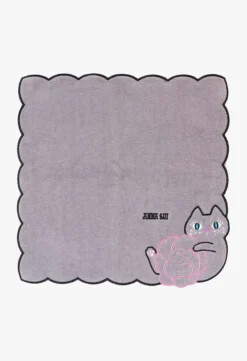 Cat Embroidery Rose Washcloth