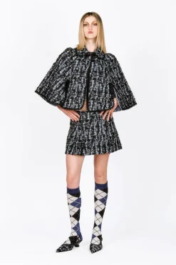 Cornflower Tweed Cape