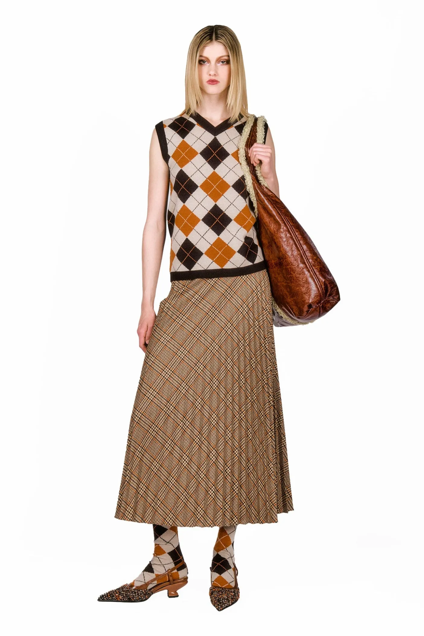 Cotswold Plaid Pleated Maxi Skirt