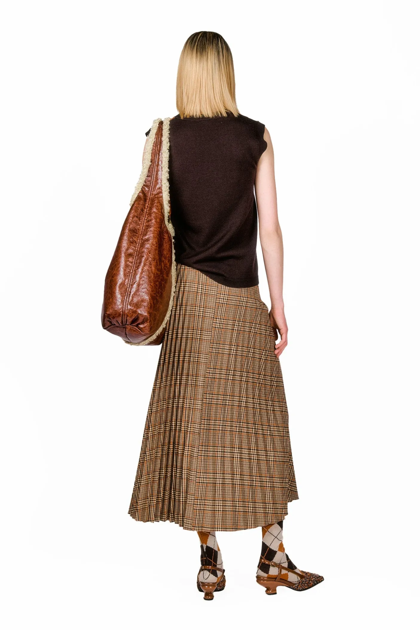 Cotswold Plaid Pleated Maxi Skirt
