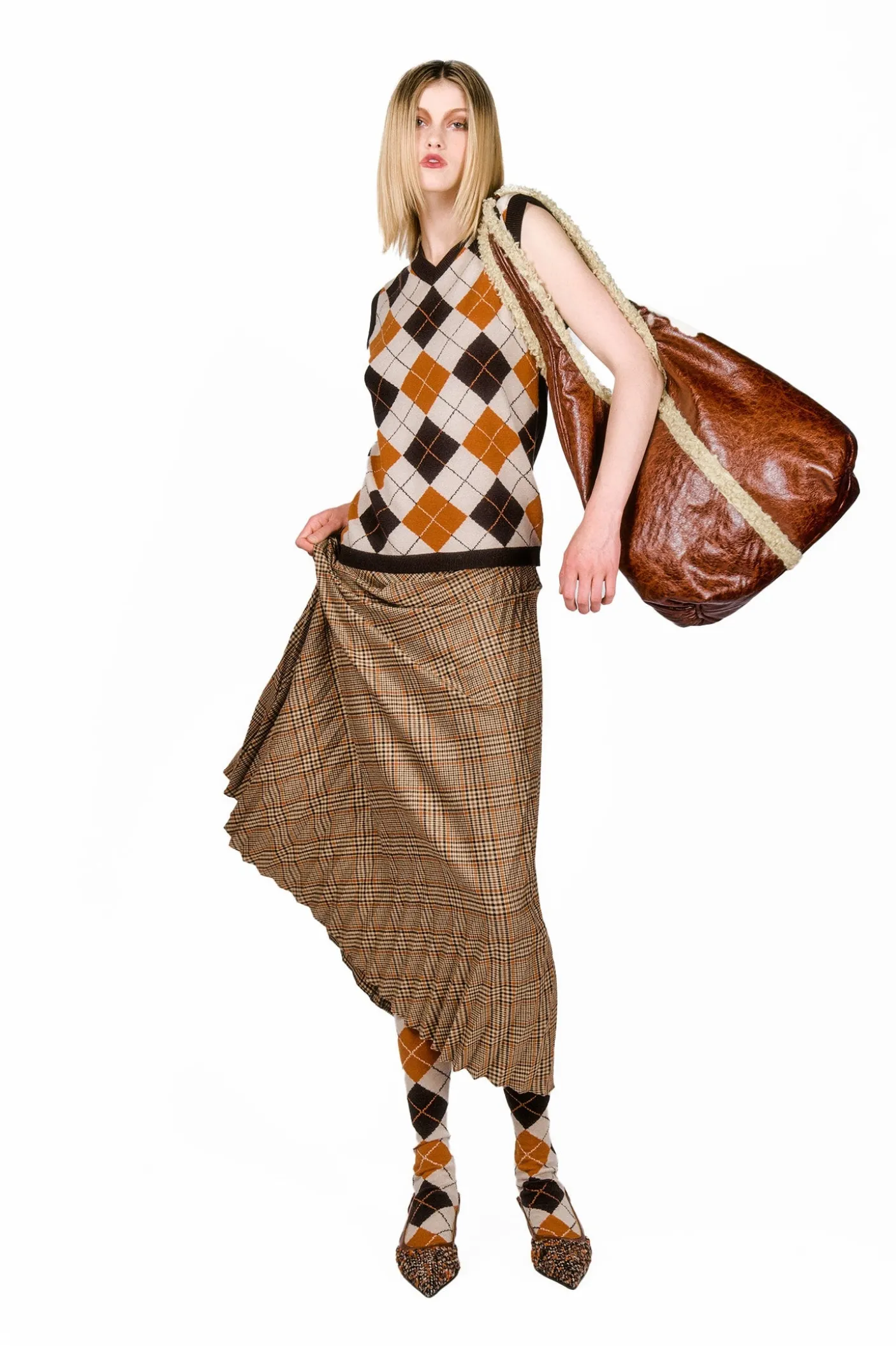 Cotswold Plaid Pleated Maxi Skirt