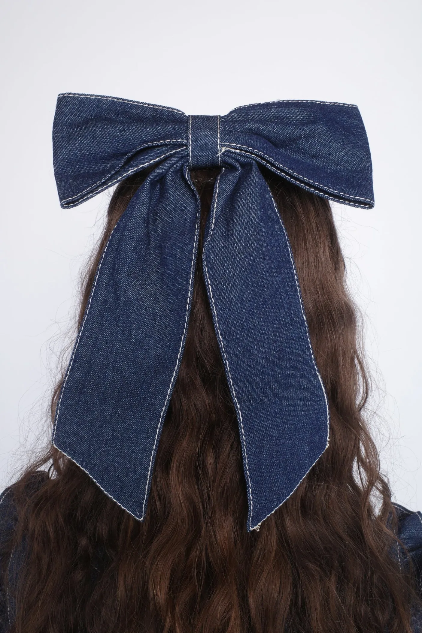 Denim Bow Hair Clip